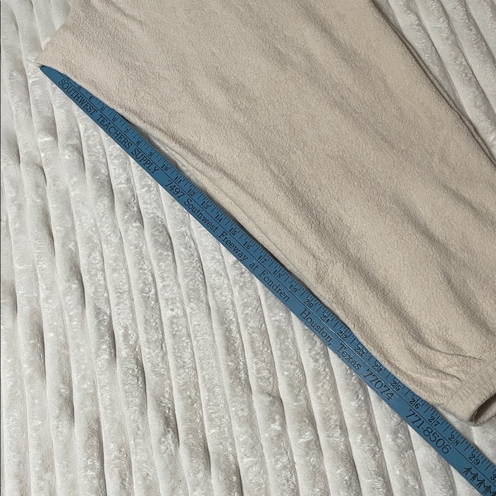 Aerie Fleece Cream Jogger Pants with Zipper | Size XXL - Picture 9 of 9